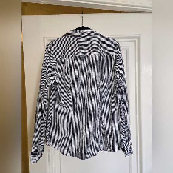 JCrew Navy and White striped button up - Picture 4 of 4
